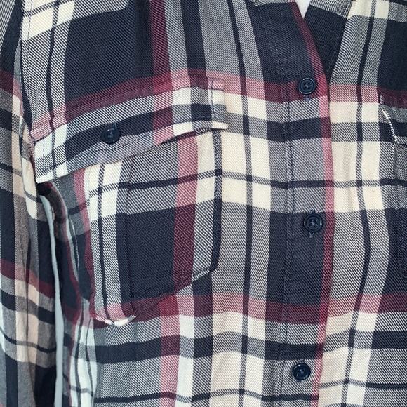 PAIGE Maya Plaid Button Down Flannel Shirt Sz S - Picture 3 of 8